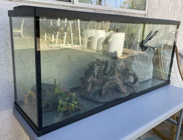 Aqueon Standard Glass 55 Gallon Long Aquarium Tank, Black Trim