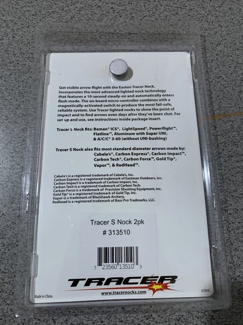 Tracer Easton- Lighted Nocks - X Nock.US patent # 6,390,642 2