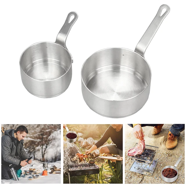 Cacerola de acero inoxidable olla pequeña sartén calentador de leche 50 ml y 100 ml duradero