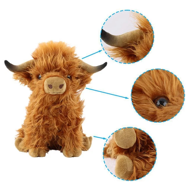 HIGHLAND COW SOFT Fluffy Plush Toys Cute Scottish Scotland Calf Cow ...
