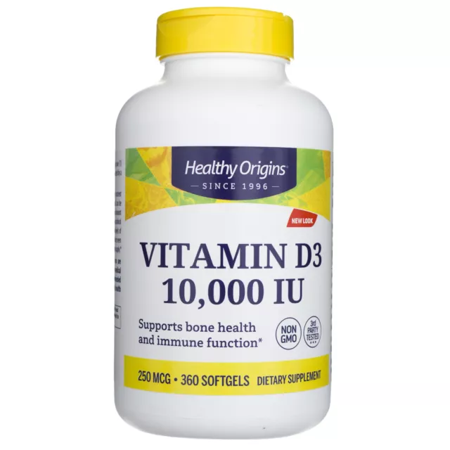 Healthy Origins Vitamina D3 10000 UI, 360 capsule