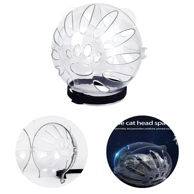 Cinta sujetadora transparente antilamer para cabeza de mascota casco para gato cubierta para boca de mascota