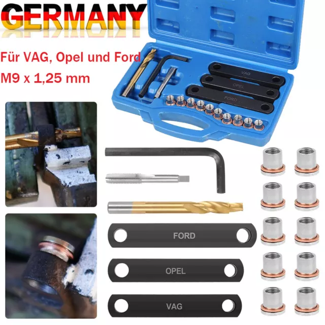 Bremssattel Bremsgewinde M9x1.25 Gewinde erneuern Reparatur für VW VAG OPEL FORD