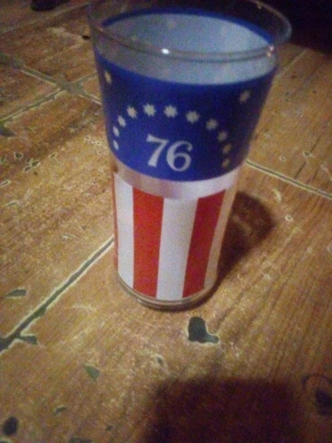Vintage Arbys American Flag Collectors Glass Stars Stripes Red White & Blue