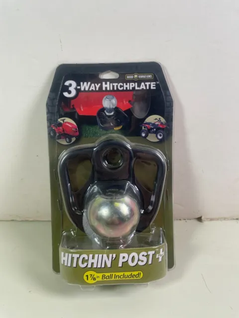 Good Vibrations 3-Way Hitch Plate Model #175 Hitchin Post 1-7/8" Ball Included