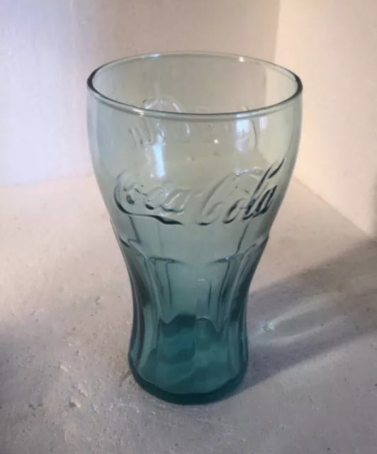 Coke Glass Genuine Coca-Cola Green Large 6" Tall Glass Cup Vintage Style 17 OZ