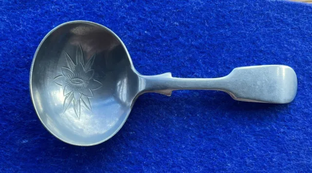 Victorian Silver Plated Caddie Spoon With Egg Shaped Bowl By William Page