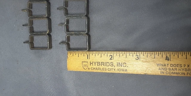 Lot of 10 Vintage Original Square Rings for Swing Arm Curtain Rods 2