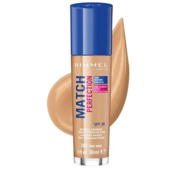 Rimmel Match Perfection SPF 20 Fond de Teint Make-Up 30 ML 303 True Nude 4344