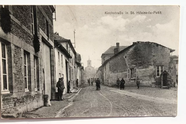 16864 Ak CPA Kirchstraße En Pce Hilaire-le-Petit Soldats Militaire Rue À 1915