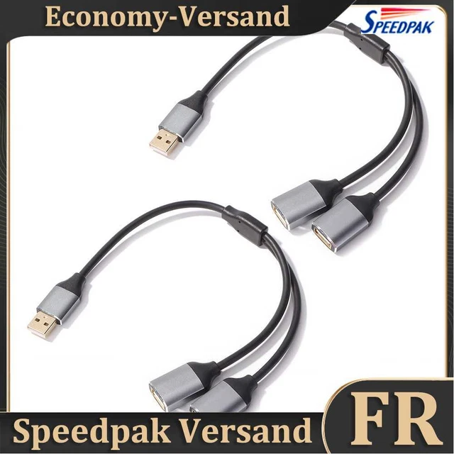 USB Cable Y Splitter USB Adapter 1 Male to 2 Female Extension Cord (2pcs) Hot