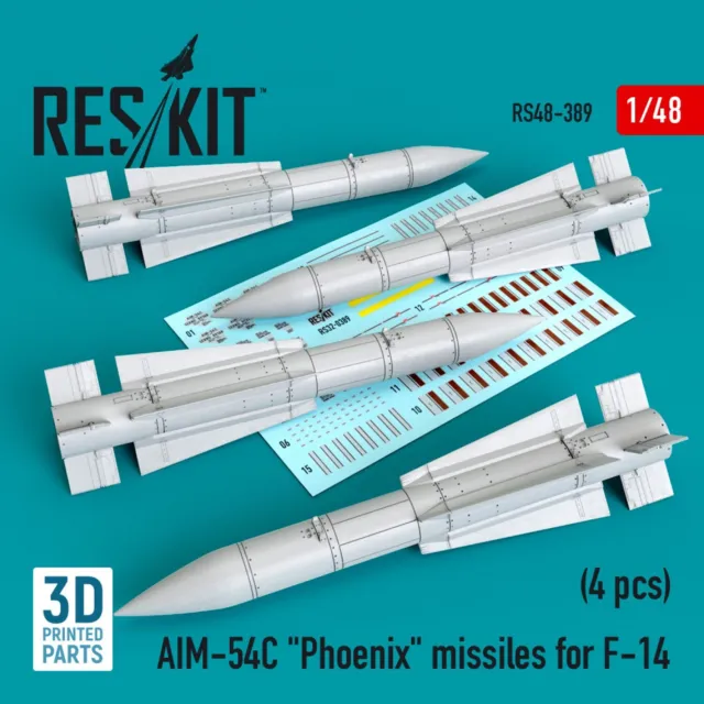 Reskit RS48-389 1/48 AIM-54C "PHOENIX" MISSILES FOR F-14 #4