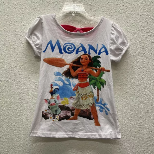 Moana Graphic T-Shirt Girls Size 150 12 Disney Pink Bow Princess Yimeiyibei