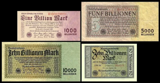1 - 10 Billionen Mark - Reichsbanknoten 01.11.1923 - 10. Ausgabe - Reproduktion 2