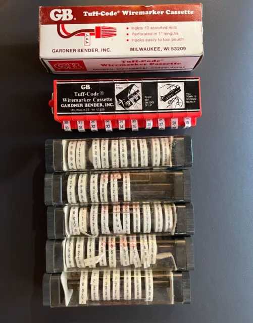Gardner Bender Tuff Code Cassette 30-39 plus Wire Markers 40+ extra tape refills