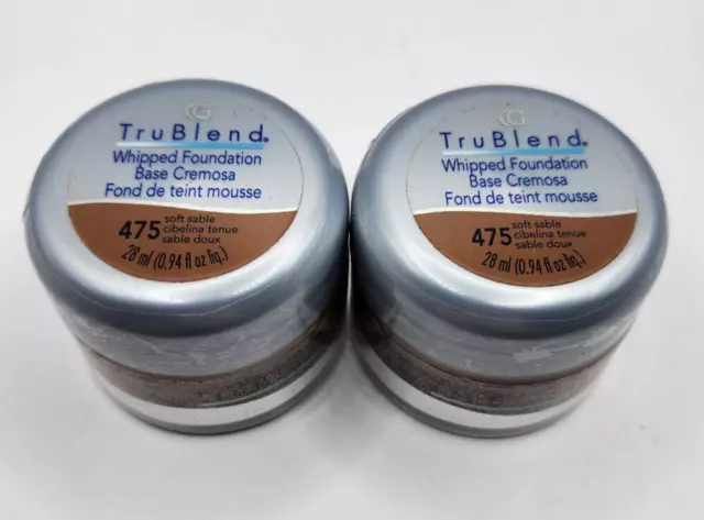 2 CoverGirl TruBlend Whipped Foundation #475 SOFT SABLE Sealed & Discontinued
