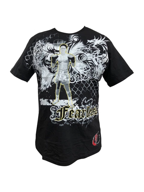 Men's MMA Printed T-Shirt Martial Arts Combat Cage Fight Fearless 100% Cotton