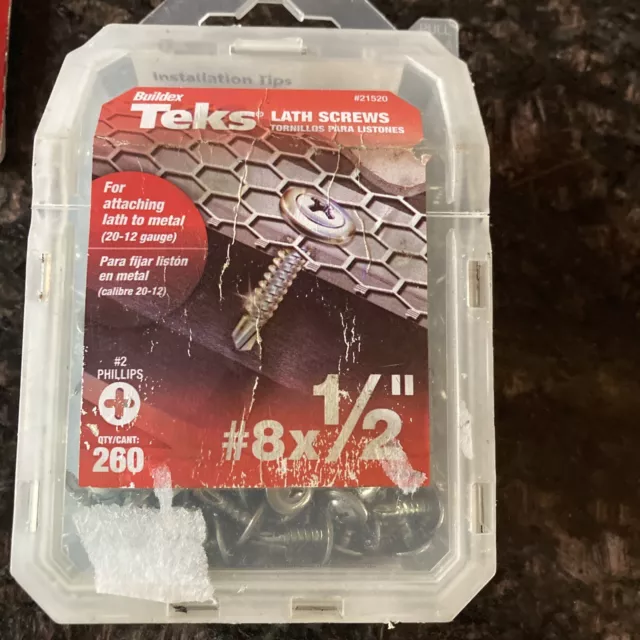 (260-Pk) ITW Teks Screw Lathe Drill Point #8 x 1/2" 21520 (z5)