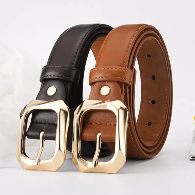 Casual Leather Belt Luxury Design Thin Waist Strap Pin Buckle Waistband