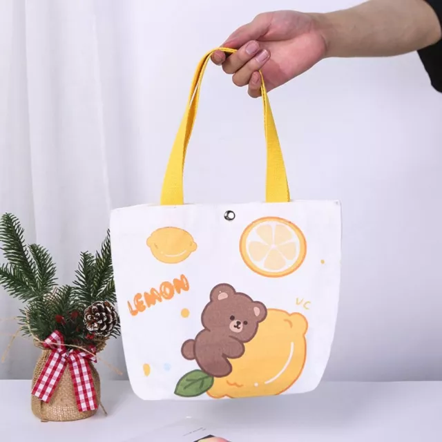 Fashion Cartoon Print Shoulder Bag with Button Shopping Grocery Bag