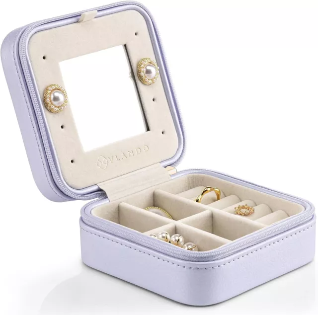 Vlando Small Jewelry Box Organizer,Travel Jewelry Storage Premium Petal Hardware