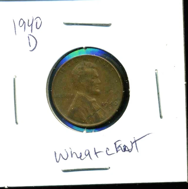 1940 D Wheat Penny Key Date Us Circulated One Lincoln Rare 1 Cent U.s Coin #806