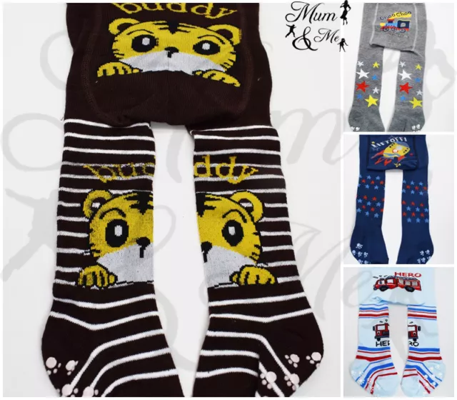 Baby Boys Cotton Tights - Toddler Boys Knitted Winter Anti Slip  Pants