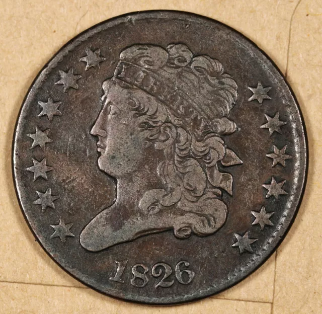 1826 Half Cent.  Fine.   196363