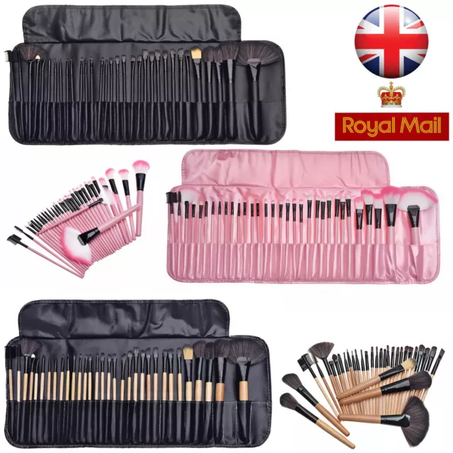 NEW Professional 32 Pcs Kabuki Make Up Brush Set and Cosmetic Brushes Case UK