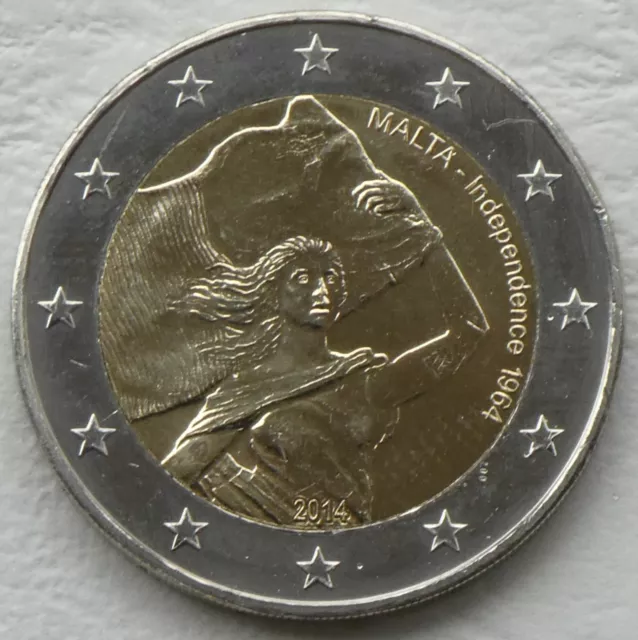 2 Euro Gedenkmünze Malta 2014 50 Jahre Unabhängigkeit unz