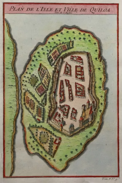 Tanzania - Kilwa Kisiwani - Plan De L 'Isle Et Ville De Quiloa - Tu Halde 1746