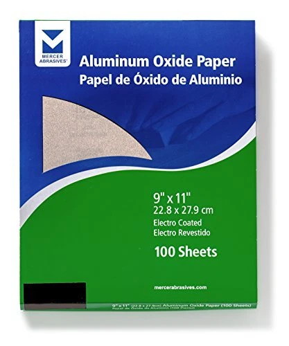 202100A - 9 x 11 Aluminum Oxide Paper Sheets Grit 100A 100 pack