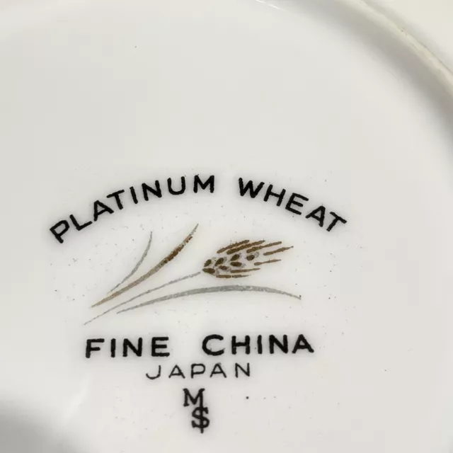 PLATINUM WHEAT Bread Plates 6" Fine China Japan Vintage 11 AVAIL 3