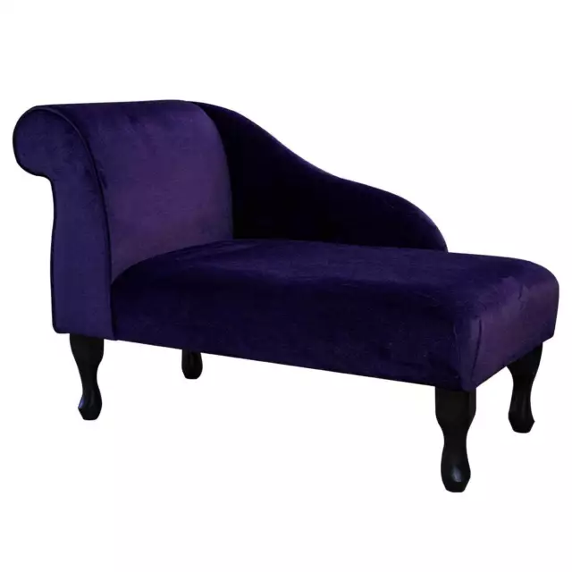 Purple Velvet Chaise Longue Sofa Small Chair Handmade in Malta Amethyst Fabric