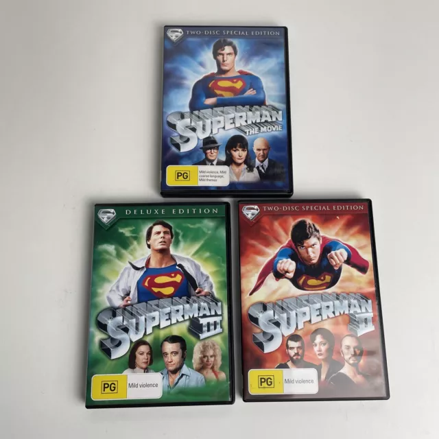 Superman 1 2 3 Trilogy DVD 1978 Christopher Reeve Special Editions