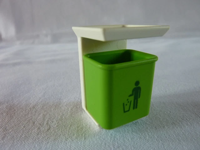 Accessoire Playmobil Vintage : Poubelle Pour Maison - Bon état - Pièce De Mobilier Pour Univers Playmobil