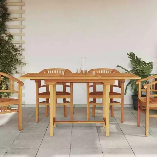 Extending Garden Table Outdoor Garden Dining Table Solid Teak Wood vidaXL