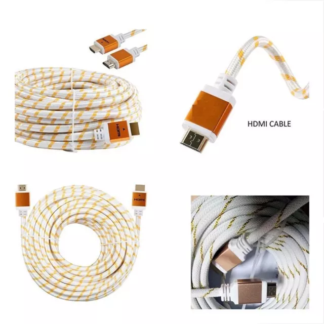 Premium HDMI Cable Cord 3ft 6ft 10ft 15ft 25ft 30ft 50ft 75ft 100ft White LOT US