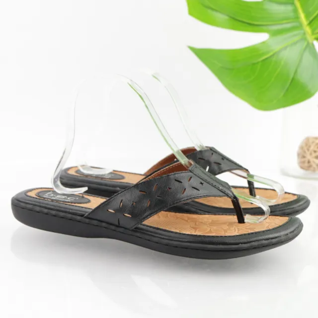 Born Women's Zita Sandal Size 10 Thong Slide Black Leather Flip Flop Comfy Shoe 3