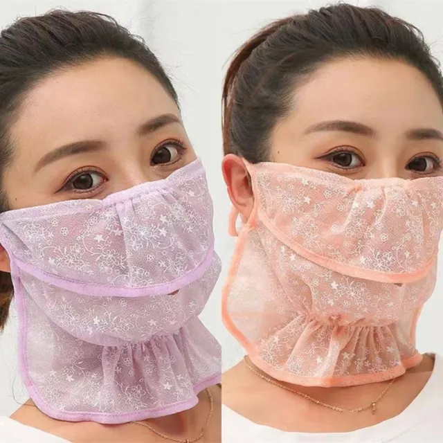 Sports Hanging Ear Solid Color Face Cover Ice Silk Mask Neck Scarf Face Scarves