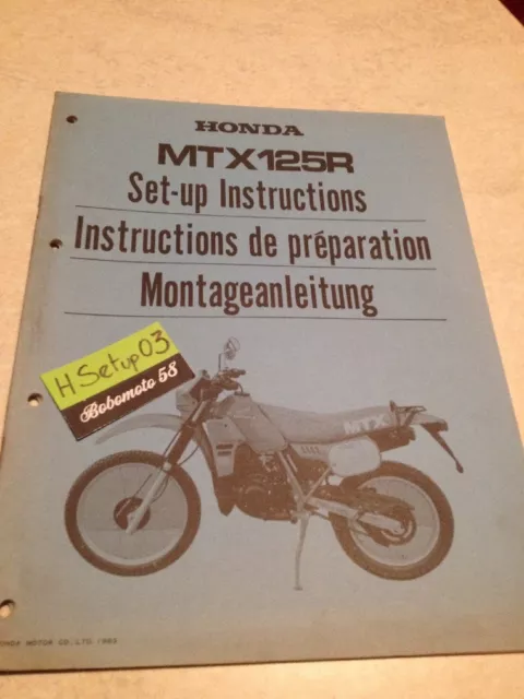 Honda MTX125R MTX 125 R (D)  instructions preparation setup manuel set-up manual