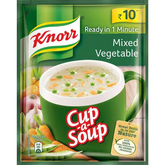Nuovo Knorr Cup A Zuppa Misto Frutta e Verdura Pronto IN Uno Minuti - 11 Grammi