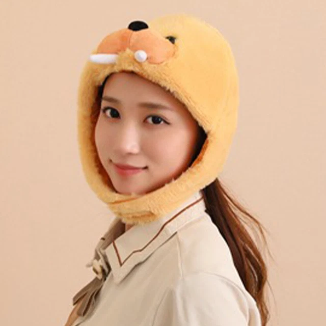 PTILSERY Winter Headwear With Cool Horns Suitable For Stage Shows Halloween Cosplay Stylish Furry Hat With Horns Headwear