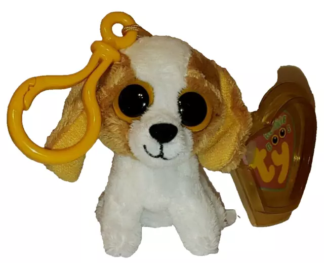 Ty Beanie Boos Key Clip - COOKIE the Dog (1st Gen - i need a hug !)(3 Inch) MWMT