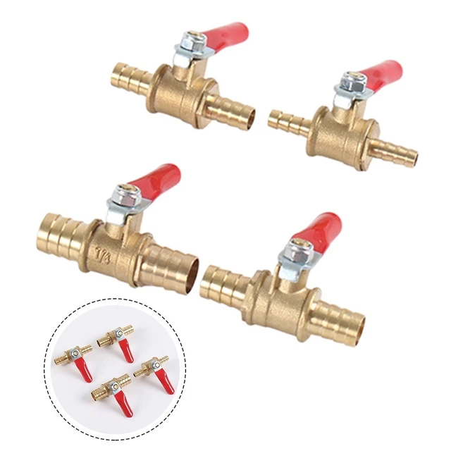 Vanne à Bille En Laiton 10 Mm - Arrêt Eau/Gaz, Passage Direct, Poignée à Levier