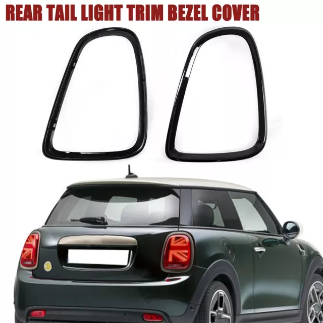 2X Rear Tail Light Surround Trim For BMW Mini Cooper F55 F56 F57 2014-2021 Black