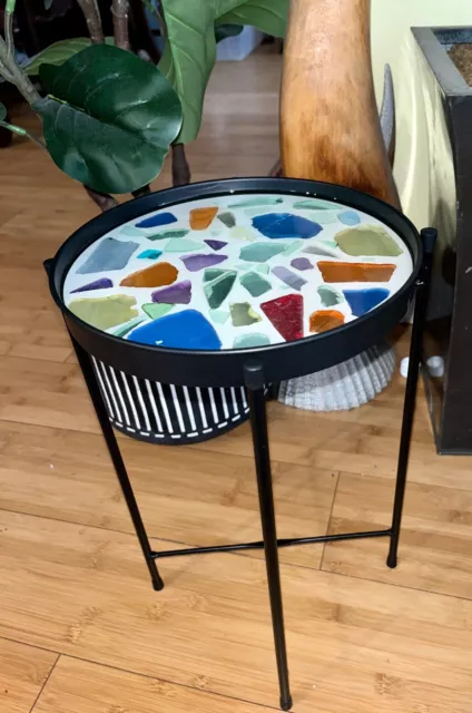 Small Hand Crafted Sea Glass Table