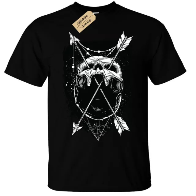 T-shirt uomo Skull Arrows teschi gotici scheletro goth rock