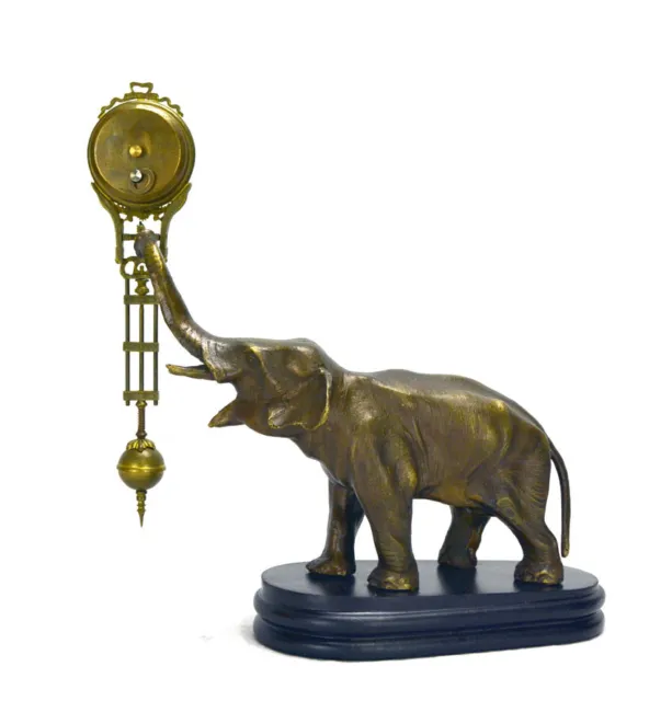 German Style Brass Elephant Figure 8 Day Swinging Swinger Clock - TOP QUALITY 3