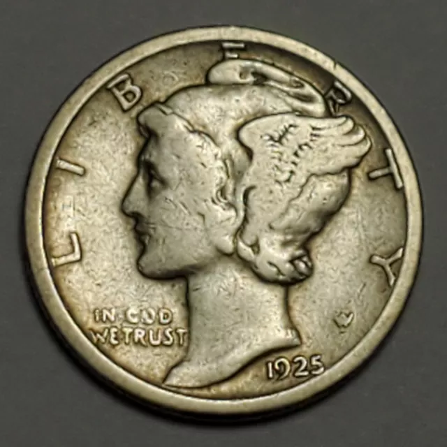 #4 Nicer Low Mintage 1925 P Winged Liberty Head Mercury Dime